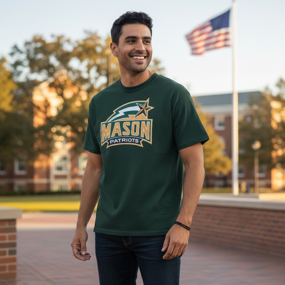 Champion T-Shirt Mens XL Green Collegiate George Mason Patriots Short Sleeve Tee